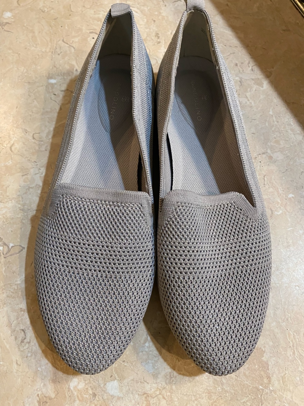 Bandolino Womens Slip-On Knit Loafers in Light Silver